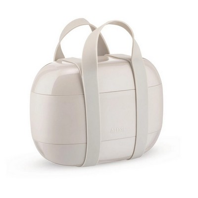 ALESSI Alessi-Food à porter Lunch box with three compartments in thermoplastic resin, gray